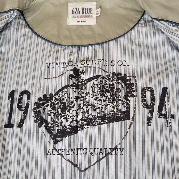 NWT Size 50 Long Men's tan sport coat blazer jacket By 626 Blue Vintage Surplus - Picture 3 of 7